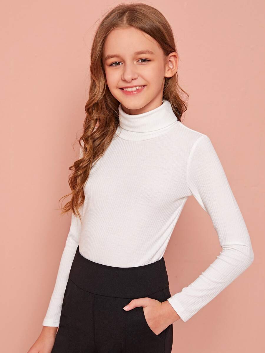 SHEIN Top din tricot cu coaste pentru fete Tween