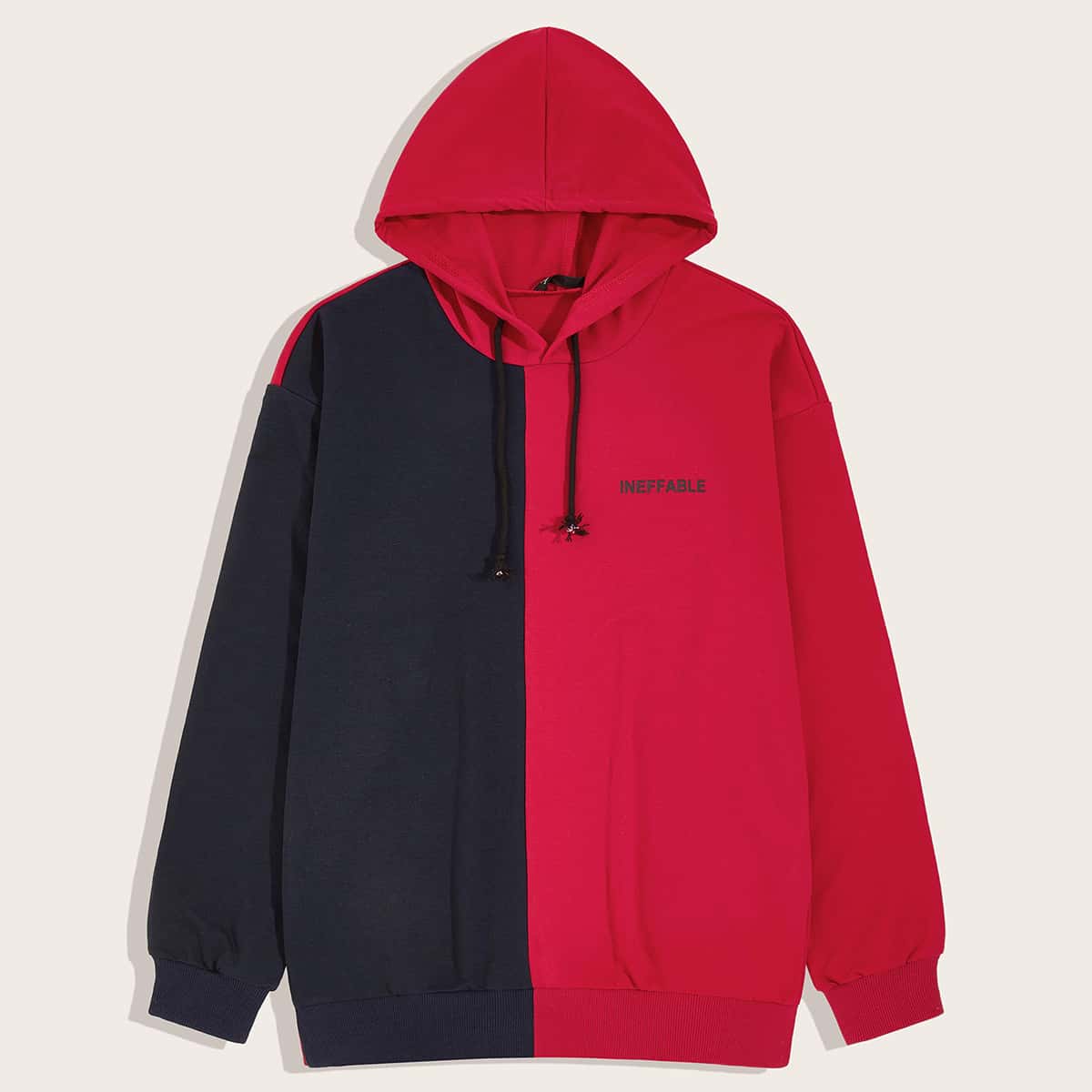 Guys Letter Graphic Colorblock Hoodie, Multicolor 
Guys Letter Graphic Colorblock Hoodie, Multicolor