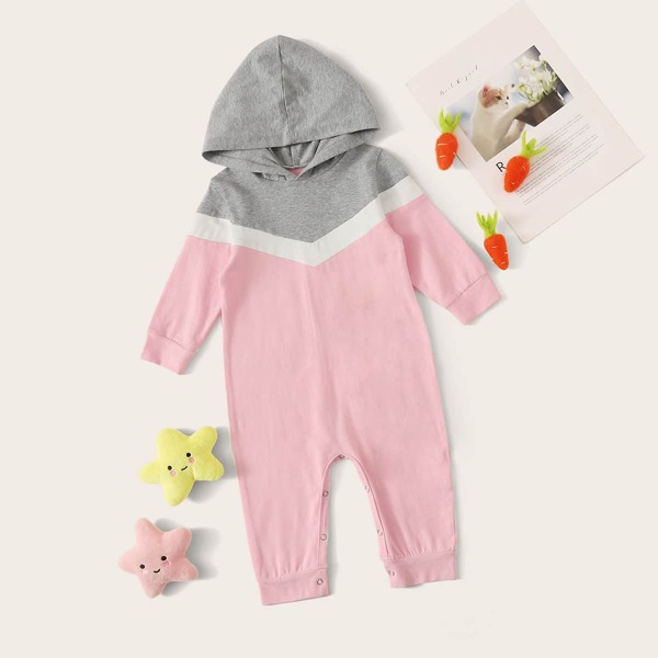 Контрастный комбинезон с капбшоном для девочек, Розовые
Контрастный комбинезон с капбшоном для девочек, Розовые