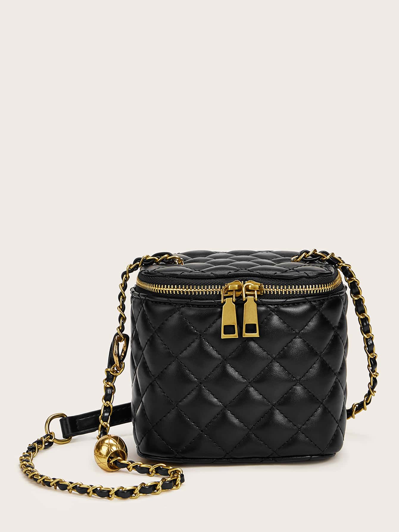 Mini Quilted Structured Chain Bag