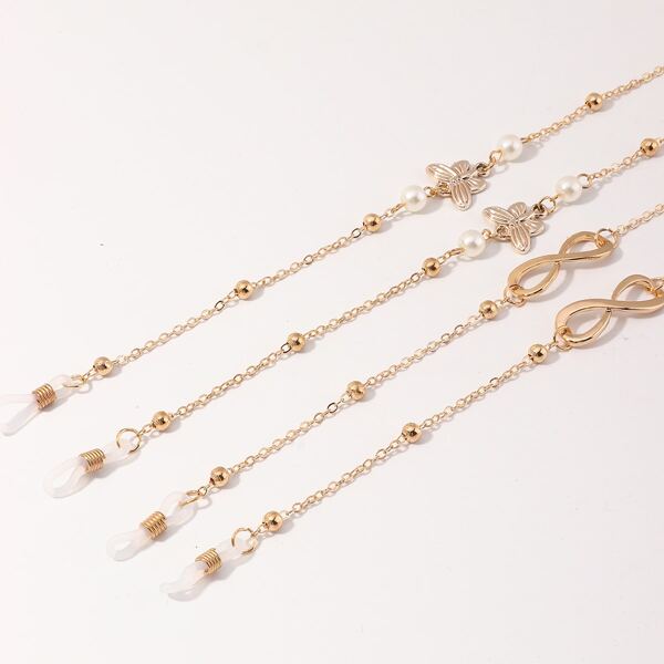 2pcs Girls Butterfly & Infinity Decor Glasses Chains, Gold 
2pcs Girls Butterfly & Infinity Decor Glasses Chains, Gold