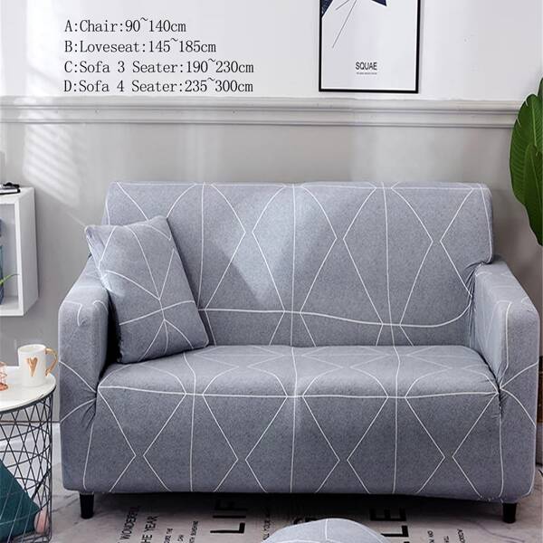 1pc Simple Line Pattern Stretchy Sofa Cover, Grey 
1pc Simple Line Pattern Stretchy Sofa Cover, Grey