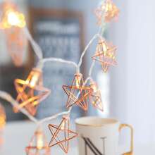 1.5M Hollow Star Shaped Bulb String Light