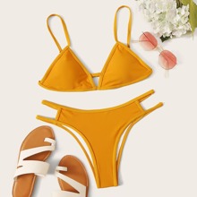 Triangle Top With Cutout Bikini Set