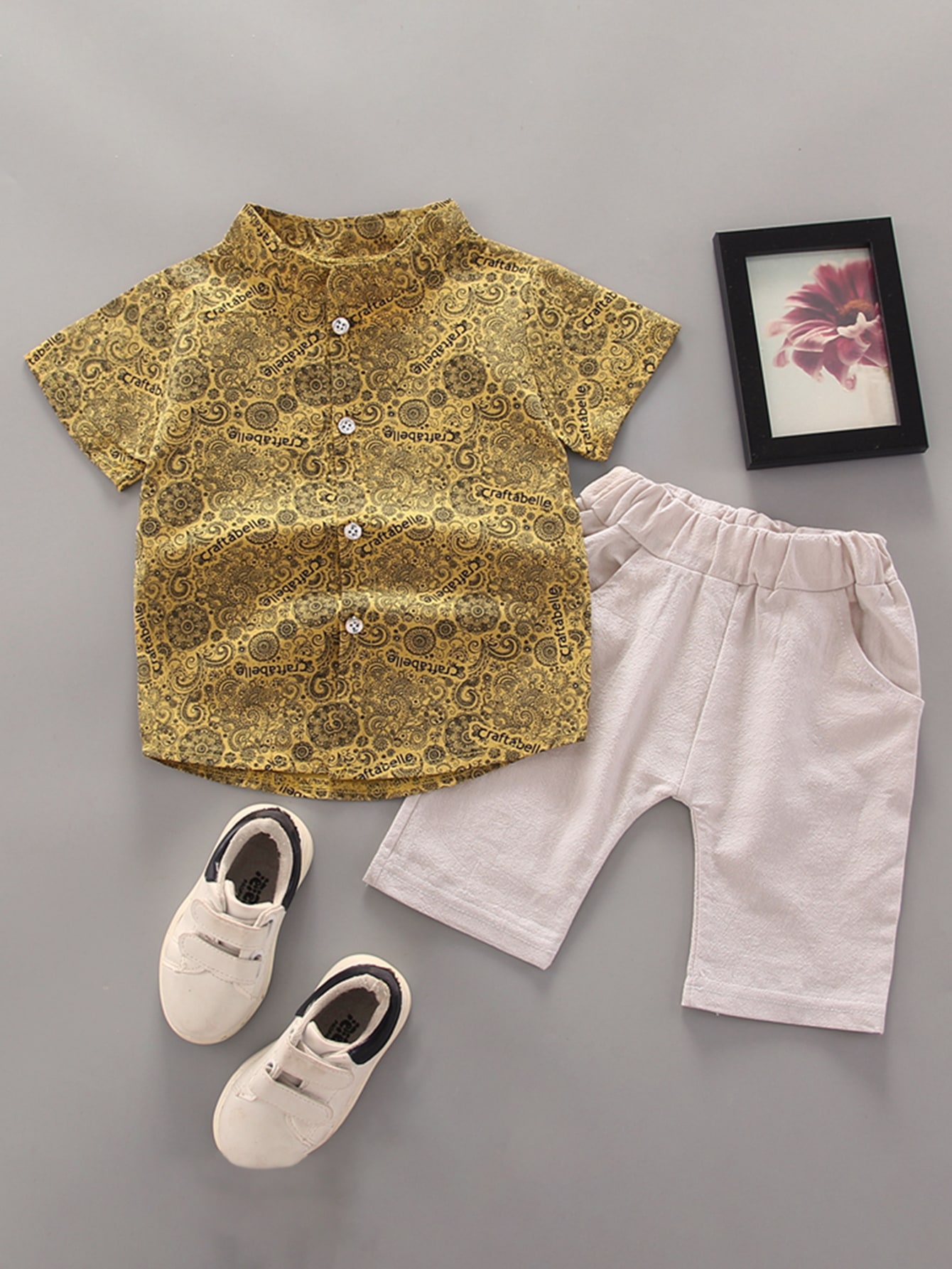 Toddler Boys Aztec Print Shirt With Shorts