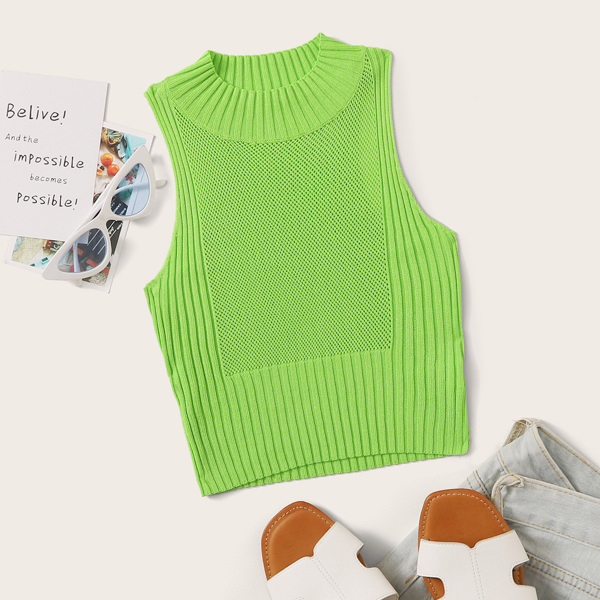 Неоновый зеленый вязаный топ, Зелёные яркий
Неоновый зеленый вязаный топ, Зелёные яркий