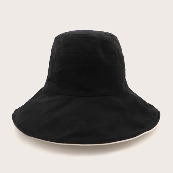 Solid Foldable Bucket Hat, Black
