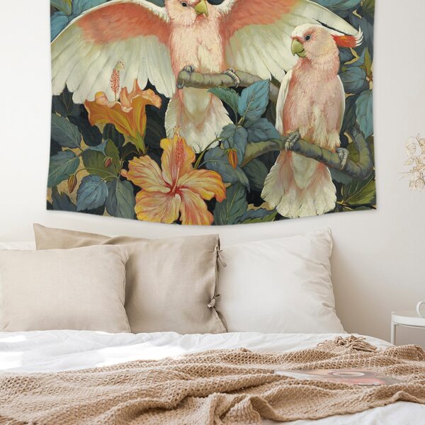 Bird & Flower Print Tapestry, Multicolor 
Bird & Flower Print Tapestry, Multicolor