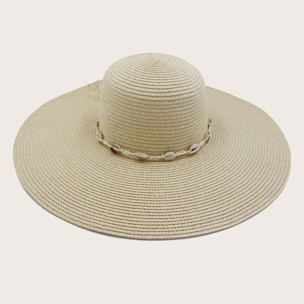 Соломенная шляпа с широкими полями и ракушкой, Бежевые
Соломенная шляпа с широкими полями и ракушкой, Бежевые