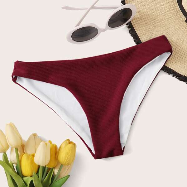 Solid Bikini Panty, Burgundy