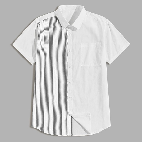 Мужская рубашка в полоску с пуговицами, Белые
Мужская рубашка в полоску с пуговицами, Белые