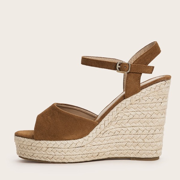 Peep Toe Ankle Strap Espadrille Wedges, Khaki
Peep Toe Ankle Strap Espadrille Wedges, Khaki