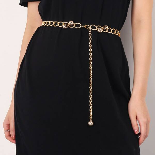 Metal Chain Belt, Gold
