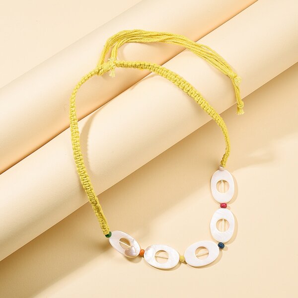 1pc Hollow Out Braided Necklace, Yellow
1pc Hollow Out Braided Necklace, Yellow