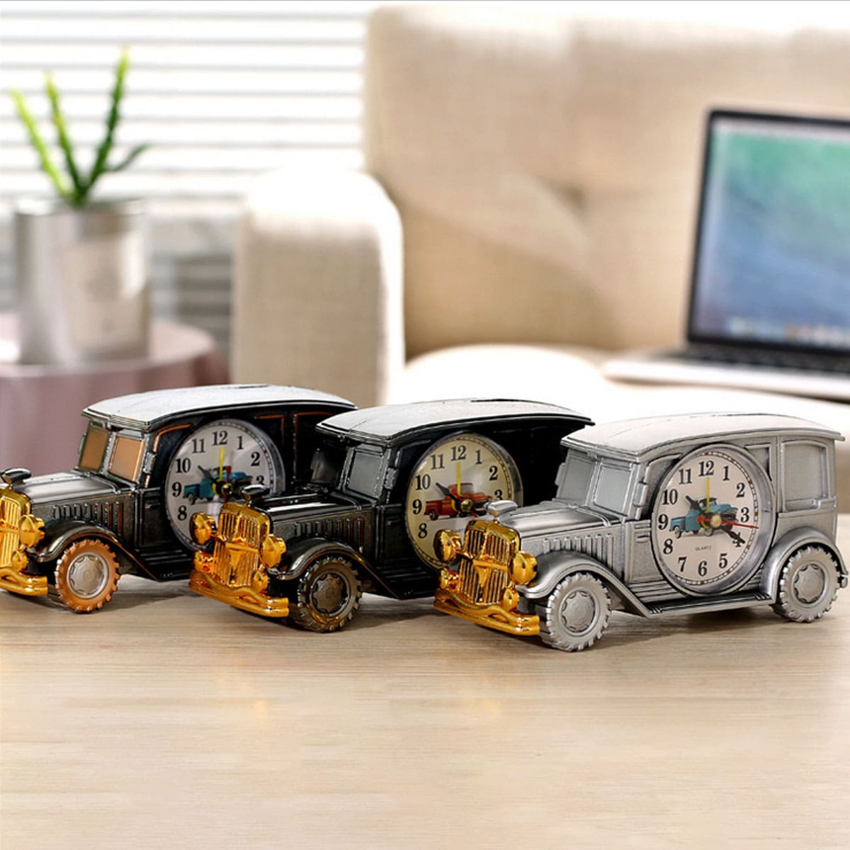 1pc Classic Car Shaped Alarm Clock, Multicolor 
1pc Classic Car Shaped Alarm Clock, Multicolor