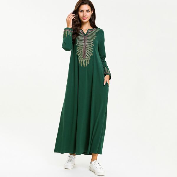 Стильное платье с вышивкой, Зелёные
Стильное платье с вышивкой, Зелёные
