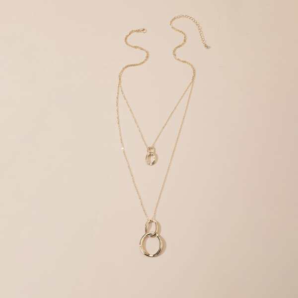 Многослойное ожерелье с подвеской, Золотистый
Многослойное ожерелье с подвеской, Золотистый