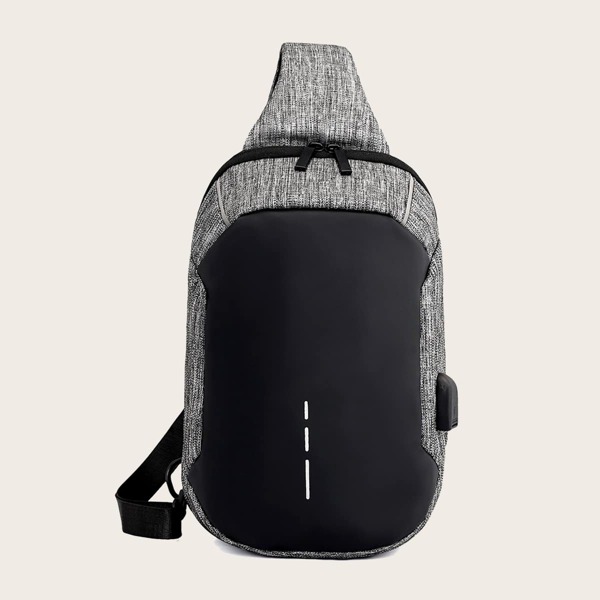 Мужская двухцветная сумка-слинг, Чёрный
Мужская двухцветная сумка-слинг, Чёрный