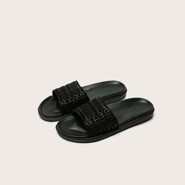 Мужские ползунки с тиснением под крокодила, Чёрный
Мужские ползунки с тиснением под крокодила, Чёрный