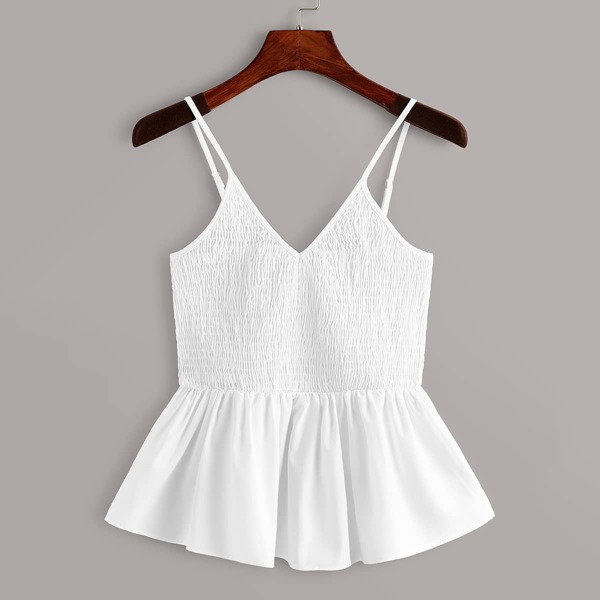 Майка с оборками, Белый 
Майка с оборками, Белый