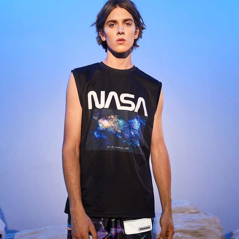 Guys Galaxy and Letter Graphic Top, Black 
Guys Galaxy and Letter Graphic Top, Black