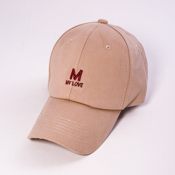 Letter Embroidery Baseball Cap, Pink 
Letter Embroidery Baseball Cap, Pink