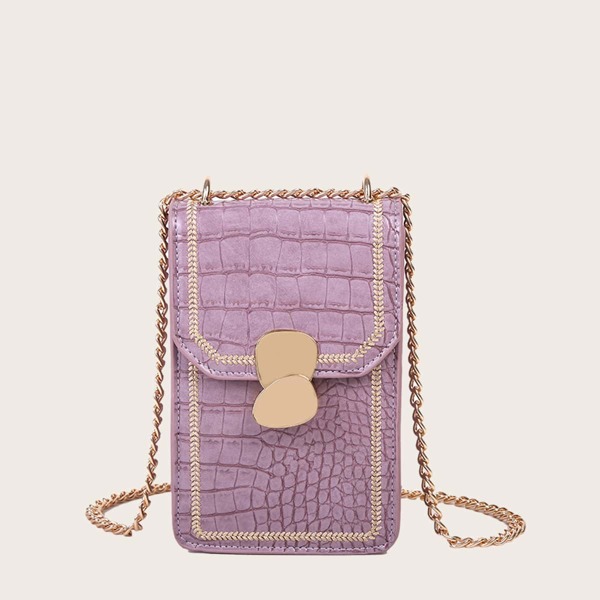 Рельефная сумка через плечо, Пурпурный 
Рельефная сумка через плечо, Пурпурный