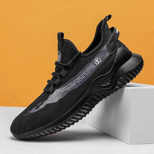 Men Lace-up Front Low Top Sneakers, Black
Men Lace-up Front Low Top Sneakers, Black