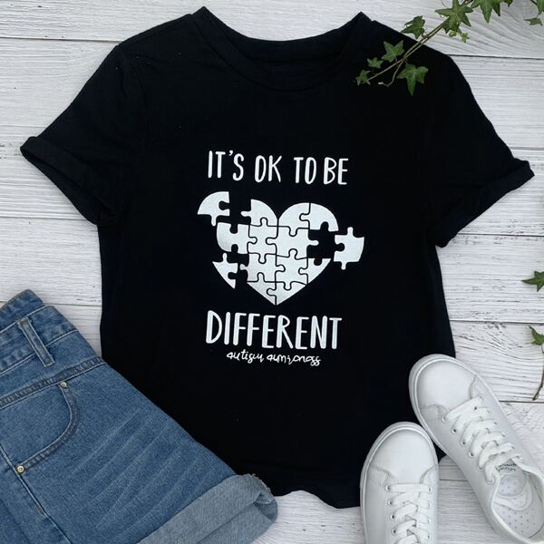 Slogan Graphic Short Sleeve Tee, Black