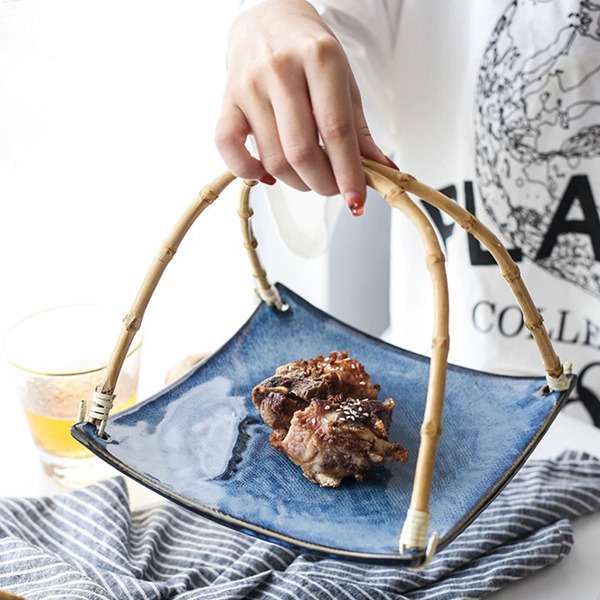 1pc Portable Ceramic Tray, Blue
1pc Portable Ceramic Tray, Blue