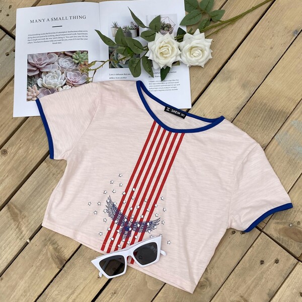 Короткая футболка с оригинальным принтом, Белый
Короткая футболка с оригинальным принтом, Белый