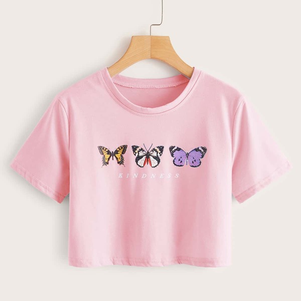 Нежний Розовый С животными Повседневный Футболки
Нежний Розовый С животными Повседневный Футболки