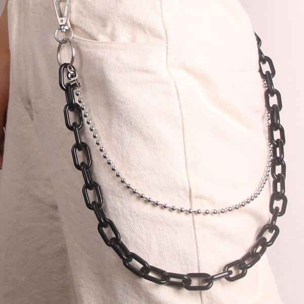 Layered Pant Chain, Black