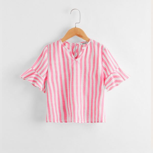 Полосатый топ с оборками для девочек, Многоцветный
Полосатый топ с оборками для девочек, Многоцветный