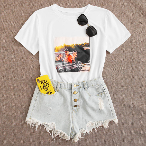 Figure Graphic Short Sleeve Tee, White