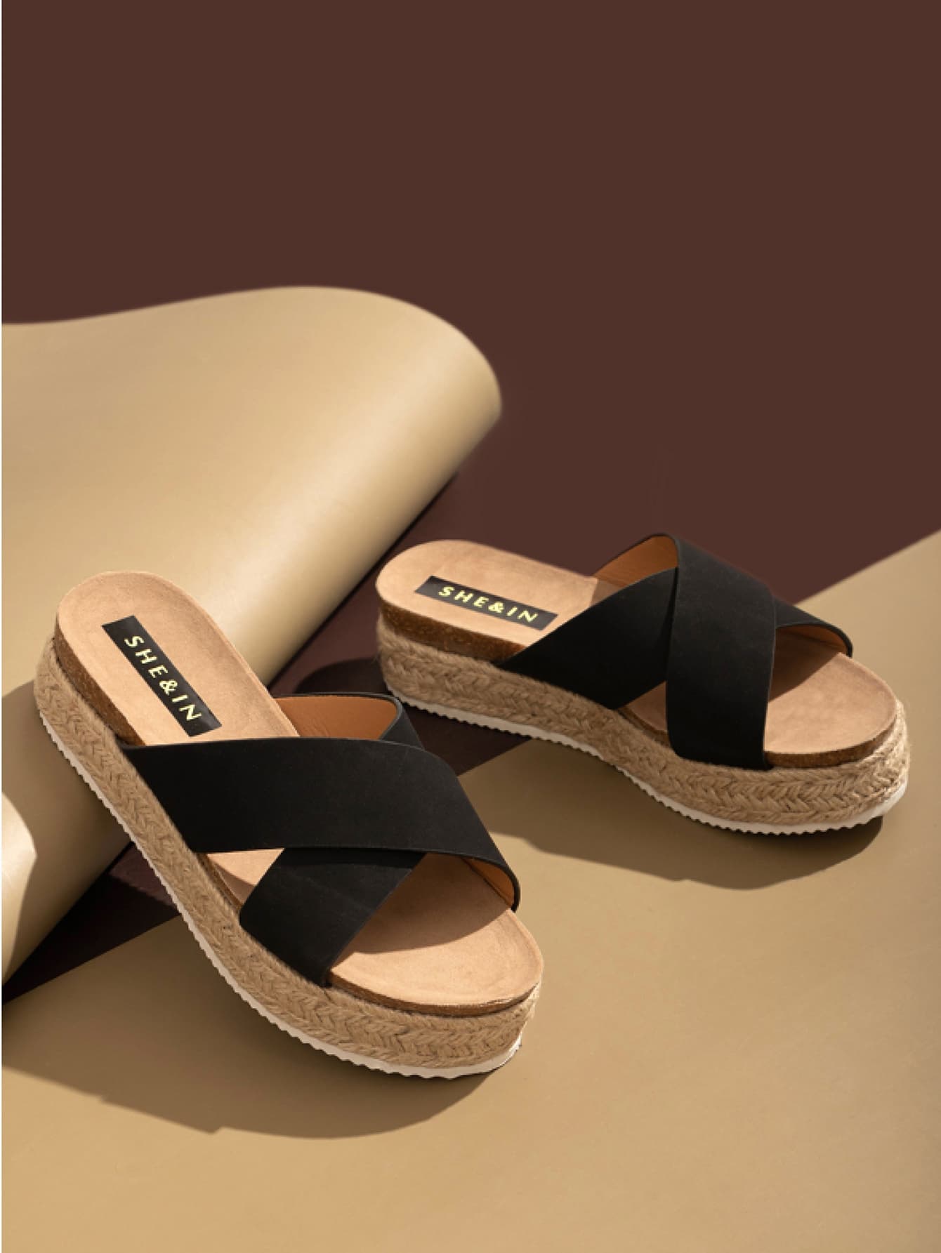 Criss Cross Espadrille Wedge Mules