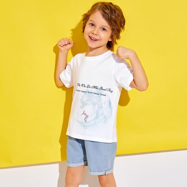 Toddler Boys Slogan Graphic Tee, White