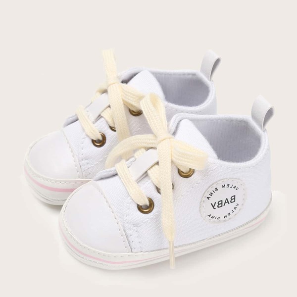 Baby Girl Lace-up Front Sneakers, White
