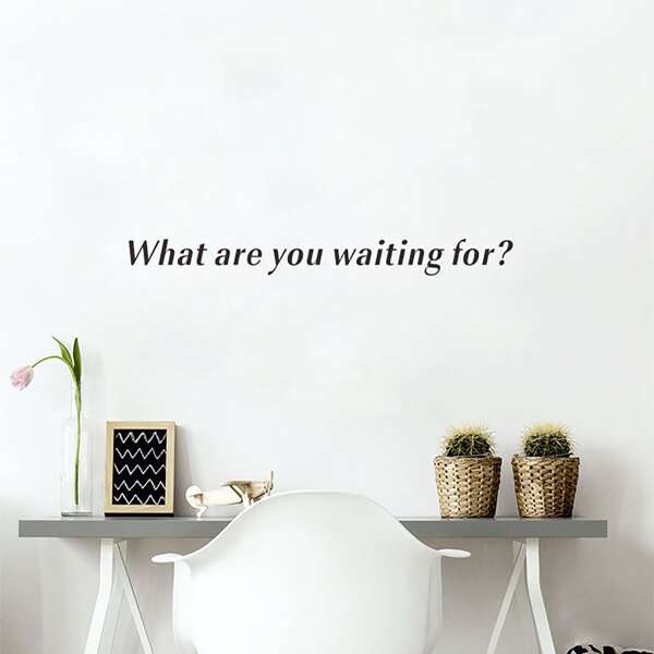 Slogan Graphic Wall Sticker, Black
