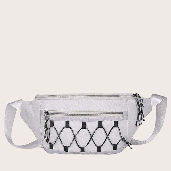 Kids Zipper Front Fanny Pack, Beige
