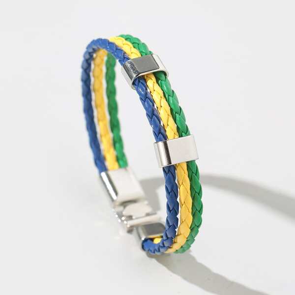 PU Leather Braided Bracelet, Multicolor