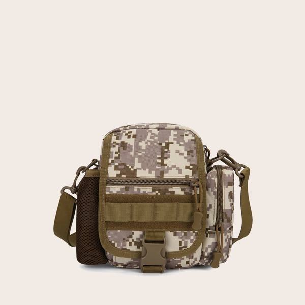 Men Camo Graphic Crossbody Bag, Multicolor