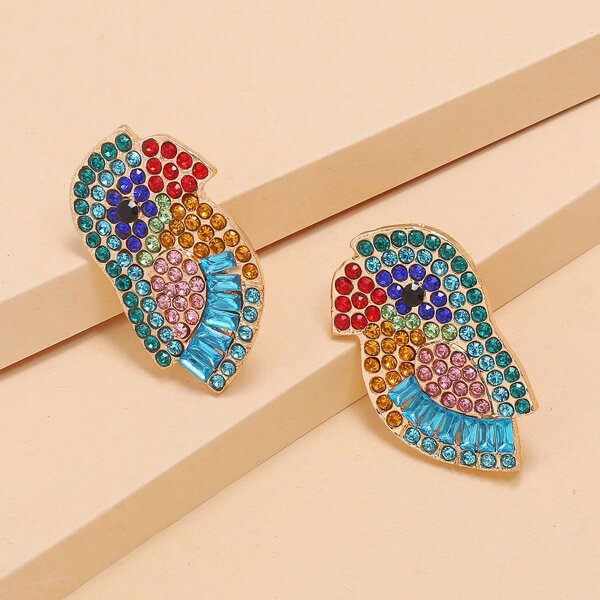 Bird Stud Earrings, Multicolor
