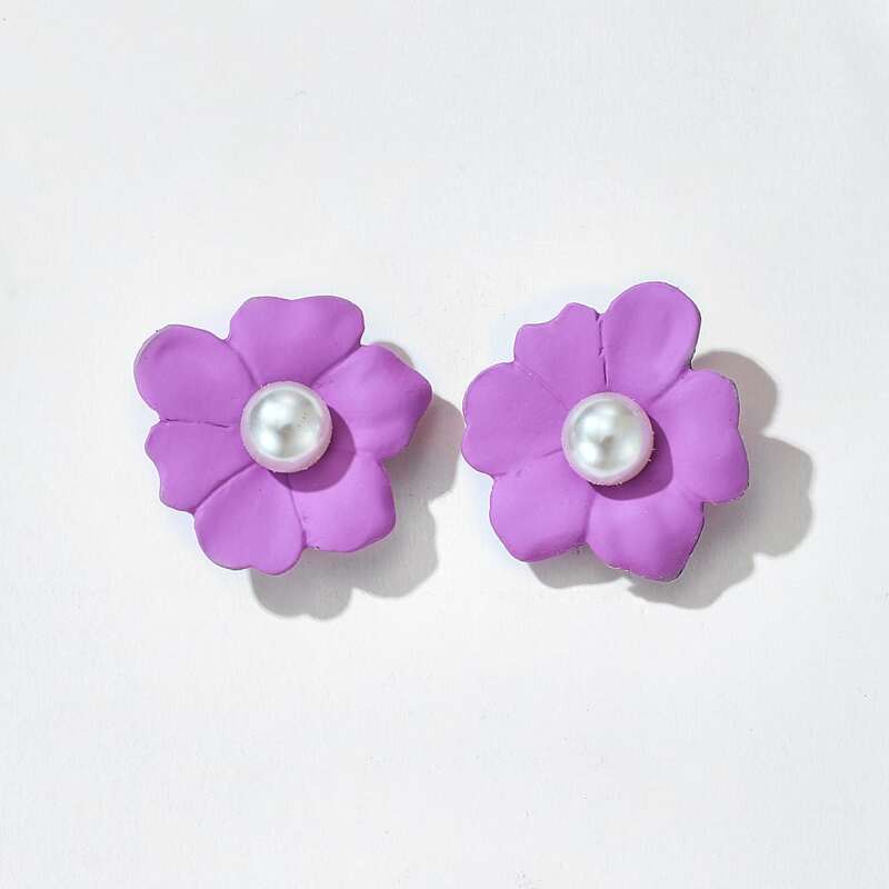 Floral Stud Earrings, Purple 
Floral Stud Earrings, Purple