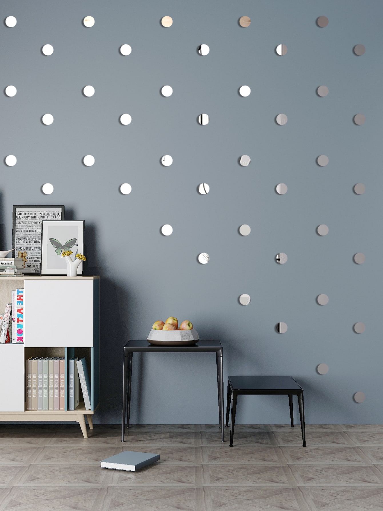 100pcs Circle Mirror Surface Wall Sticker