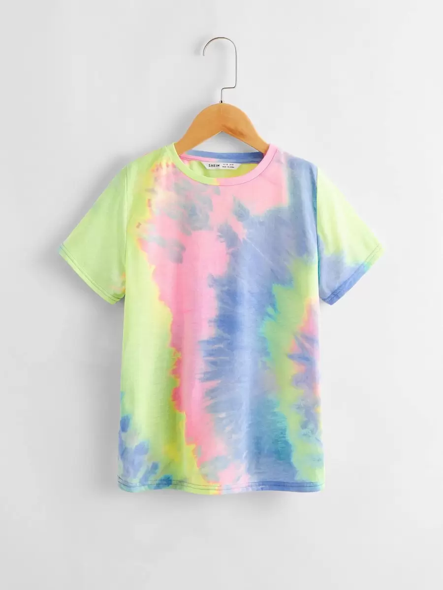 SHEIN Adolescent Garçon T-shirt Tie Dye