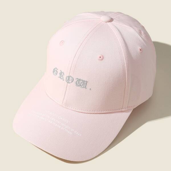 Slogan Graphic Baseball Cap, Pink
