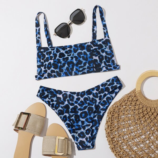 Leopard Bikini Swimsuit, Multicolor