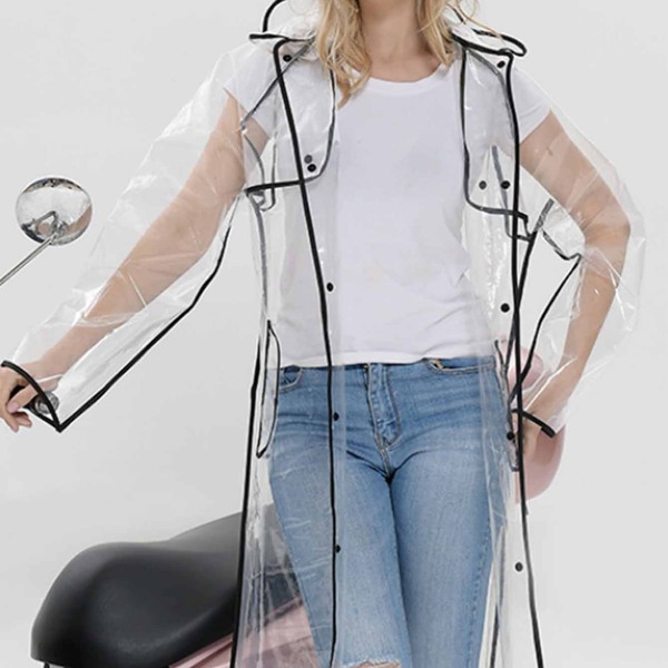 Clear Hooded Raincoat