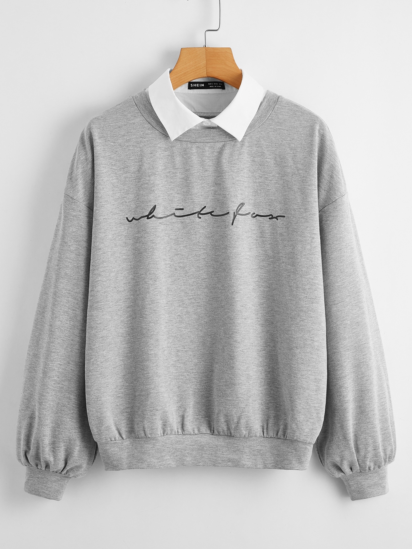 Drop Shoulder Letter Graphic 2 In 1 Pullover